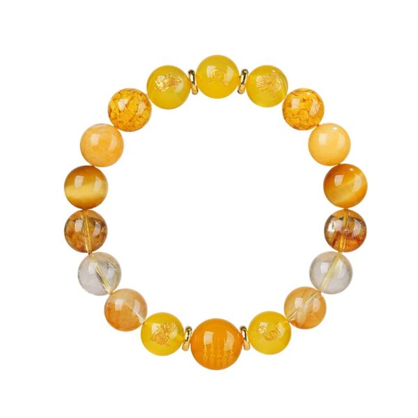 SANHE and LIUHE Natural citrine hair crystal twelve zodiac bracelets - 图片 3